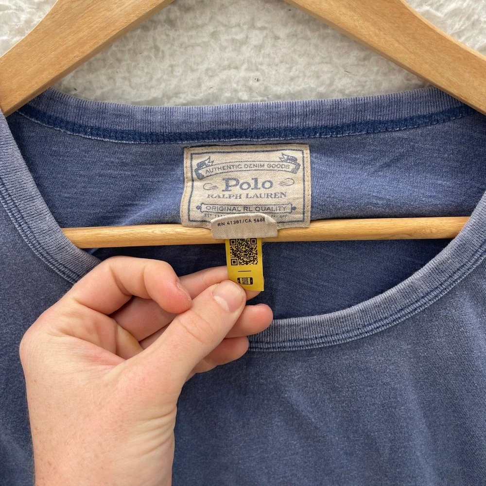 Polo Ralph Lauren Denim Supply Shirt Mens 3XLT Blue Tee T-Shirt Eagle Preppy Y2K
